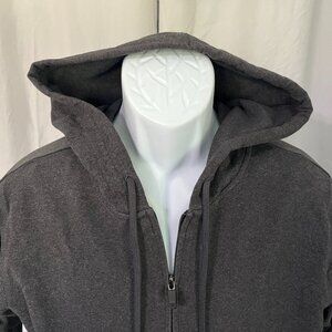 Mack Weldon Men's solid gray full zip Hooded Sweatshirt hoodie Large L EUC